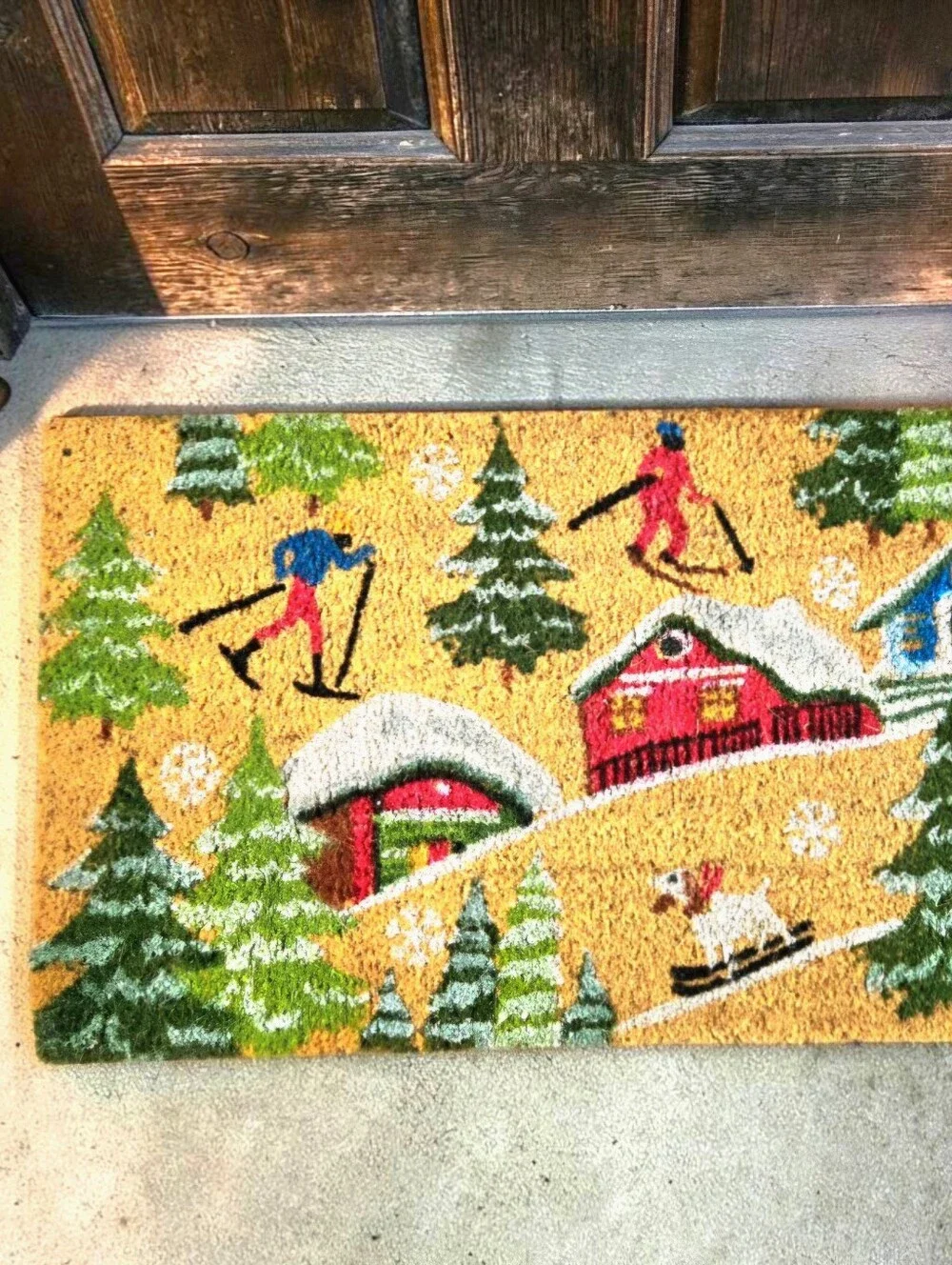 Coir Ski Chalet Doormat Rustic Winter Holiday Christmas Decor Unbranded